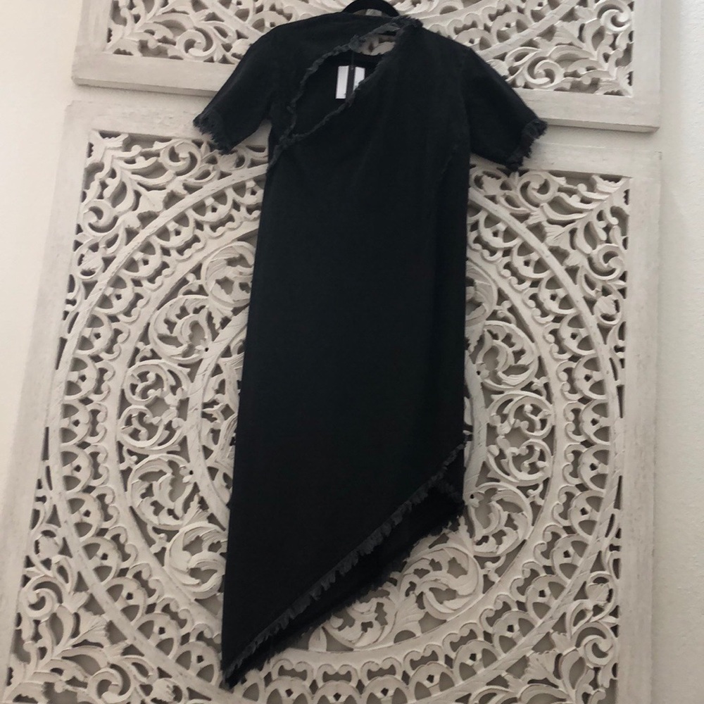 TOPSHOP by Boutique Black Denim Asymmetric Dress 6 - Picture 4 of 8